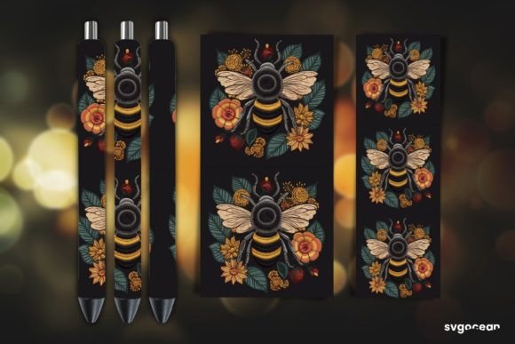 Embroidery Bee Pen Wrap Sublimation