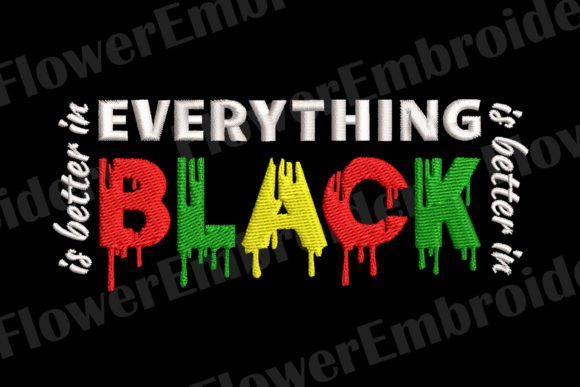 Everything Black Machine Embroidery