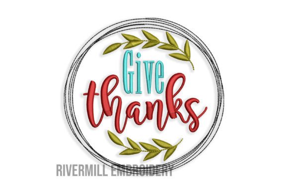 Give Thanks Embroidery Design