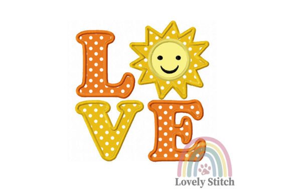 Love Sun Applique Embroidery