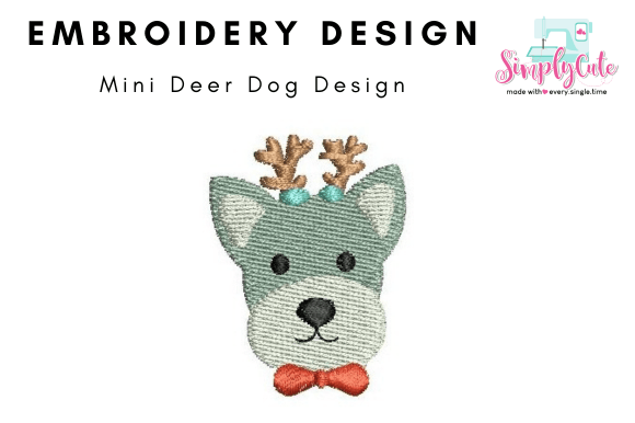 Mini Deer Dog Embroidery Design