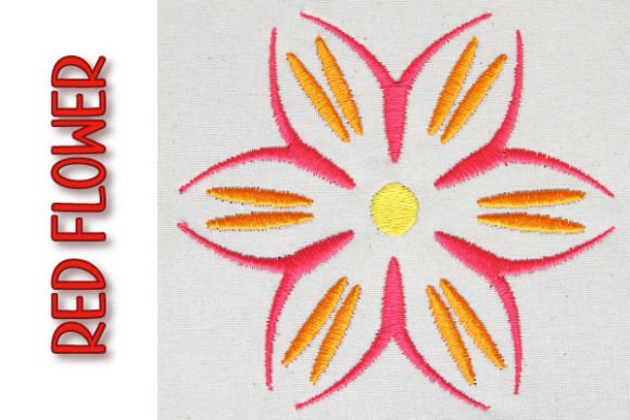 Red Flower Ornament Embroidery File