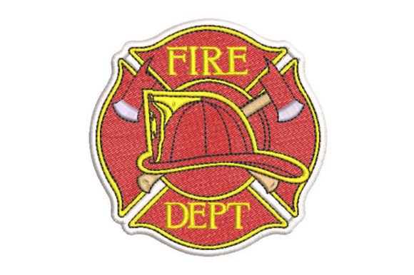 Shield Fire Department Embroidery Design